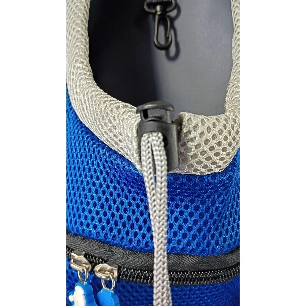 Dog Carrier Pet Sports Backpack Peek A Boo Hole Royal Blue Soft Side Adjustable